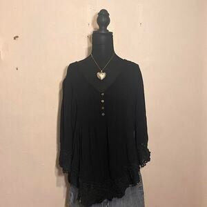 Goth venus black flowy blouse